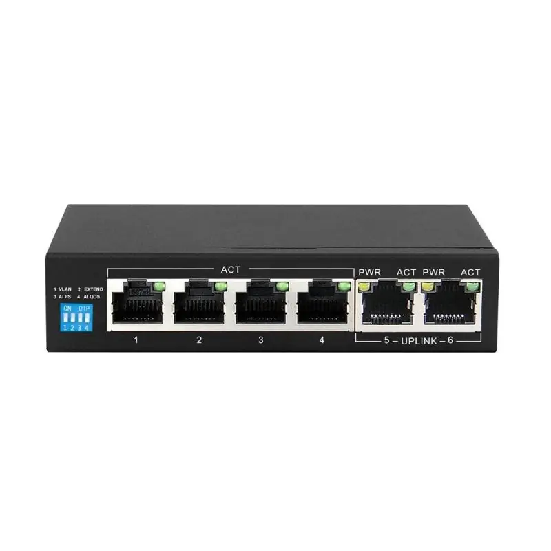 Reduceri Extralink KRIOSPoE Switch4x Gigabit PoE/PoE+ 2x RJ45 Uplink Gigabit 60W