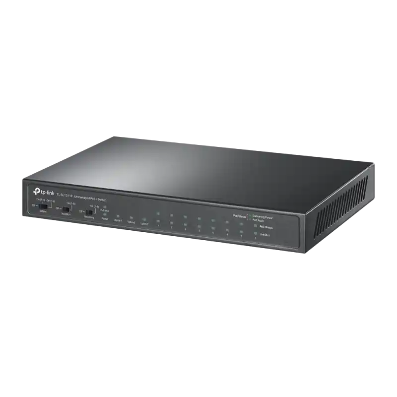 8-Port 10/100Mbps + 3-Port Gigabit Desktop Switch with 8-Port PoE+ PORT: 8× 10/100 Mbps PoE+ Ports, 2× Gigabit Non-PoE Ports, 1× Comandă acum