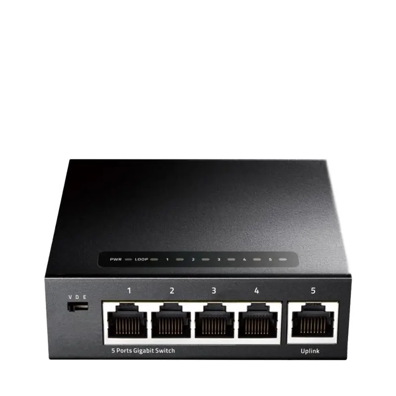 Reducere extra CUDY 5-Port Gigabit Ethernet Switch, 5 10/100/1000M RJ45 Ports, IGMP Snooping, Loop Detection/Prevention, 802.1p/DSCP QoS, Deskt