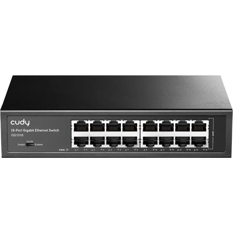 Reducere de preț CUDY 16-Port Gigabit Light Managed Switch, 16 Gigabit RJ45 Ports, Rack- mountable Steel Case(Rack-Mount kits included), Power Sa