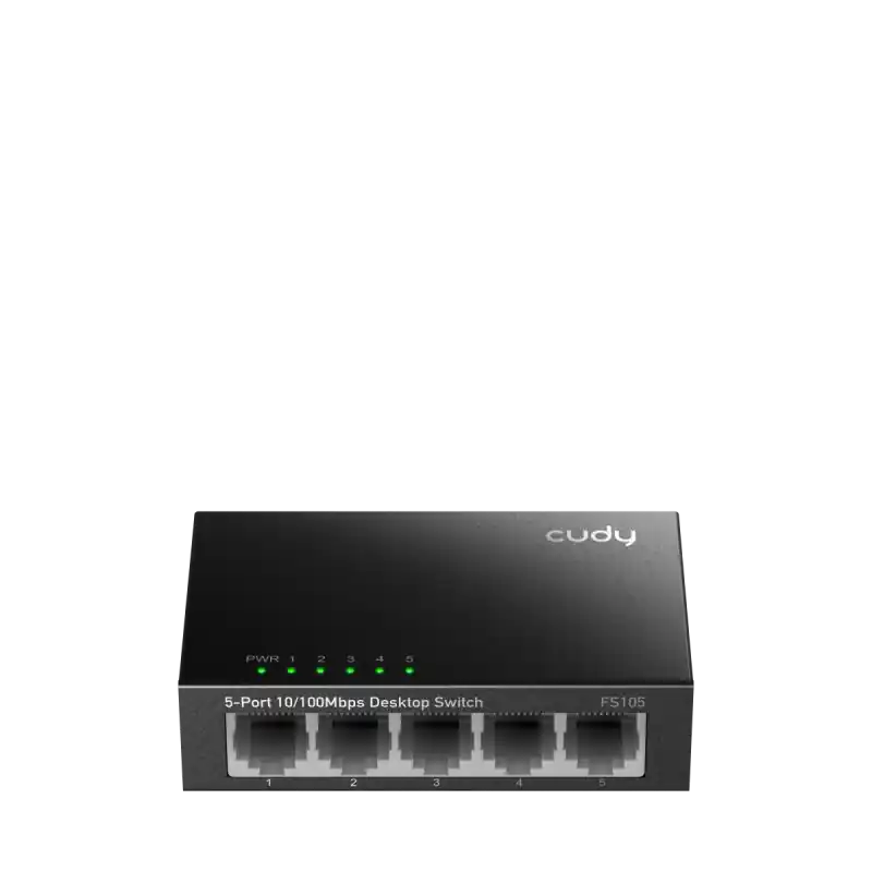Calitate înaltă CUDY 5-Port 10/100 Mbps Desktop Switch, 5 10/100M RJ45 Ports, Loop Detection, Metal Case, Power Saving, Plug & Play, Wall-Mount