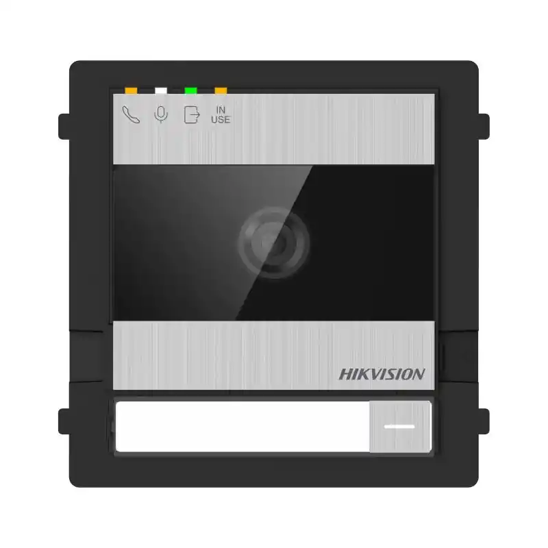 Preț mic Post exterior videointerfon modular 2 fire Hikvision DS-KD7003EY-IME2, fara carcasa, camera 2MP, 1 buton, microfon si difuzor in