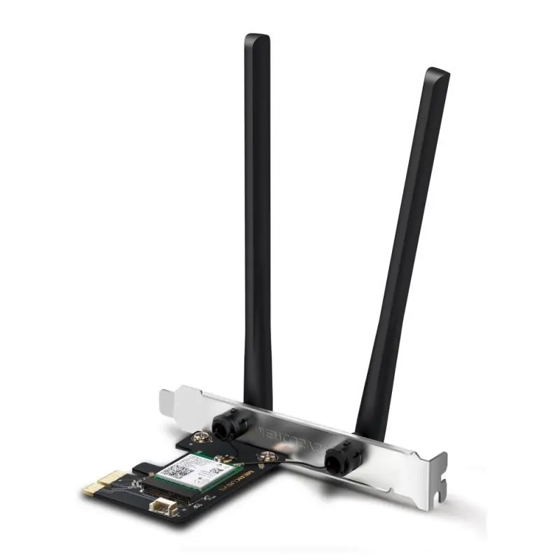 AX3000 Dual-Band Wi-Fi 6 Bluetooth PCI Express Adapter SPEED: 2402 Mbps at 5 GHz + 574 Mbps at 2.4 GHz SPEC: 2× High Gain Dual-B Cel mai bun preț