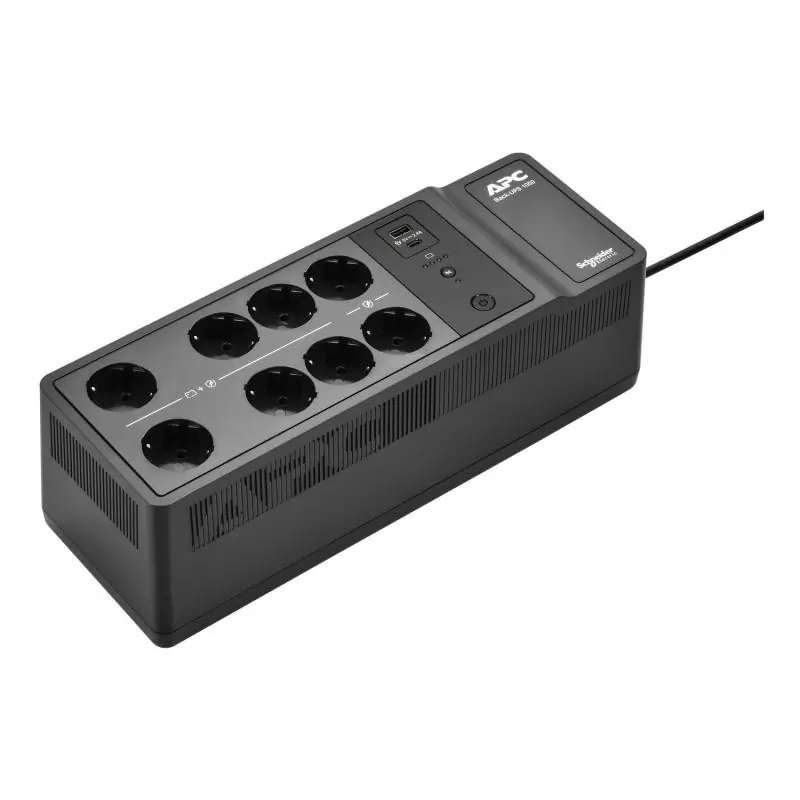 Retur gratuit APC Back-UPS, 1050VA/600W Floor/Wall Mount, 230V, 8x Schuko CEE 7/3 outlets, USB Type A+C Port, User Replaceable Battery,RBC17,