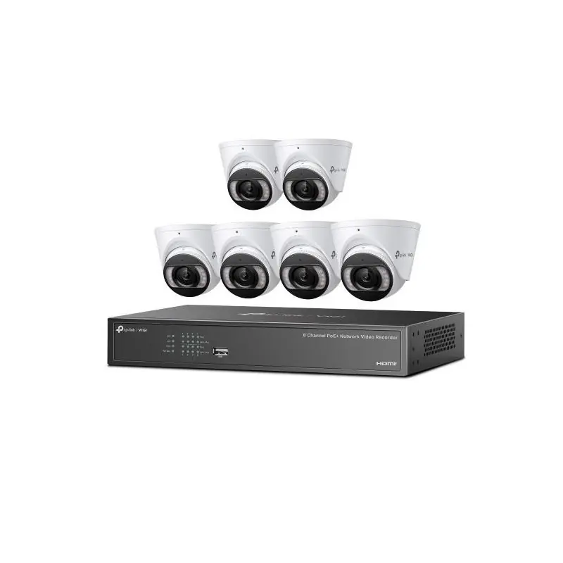 KIT TP-LINK VIGI NK8MP-T6425-2T contine: 6x VIGI 4MP Full-Color Turret IPC si 1x 8 Channel PoE+ NVR Livrare gratuită