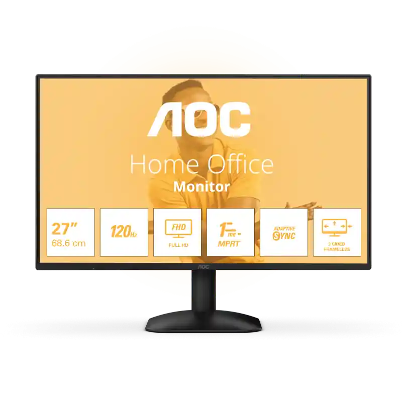 Cel mai vândut Monitor AOC 27" 27B31H, Diagonal (inch): 27, Diagonal (cm): 68, Aspect ratio: 16:9, Panel: IPS, Resolution: 1920x1080, Refresh R