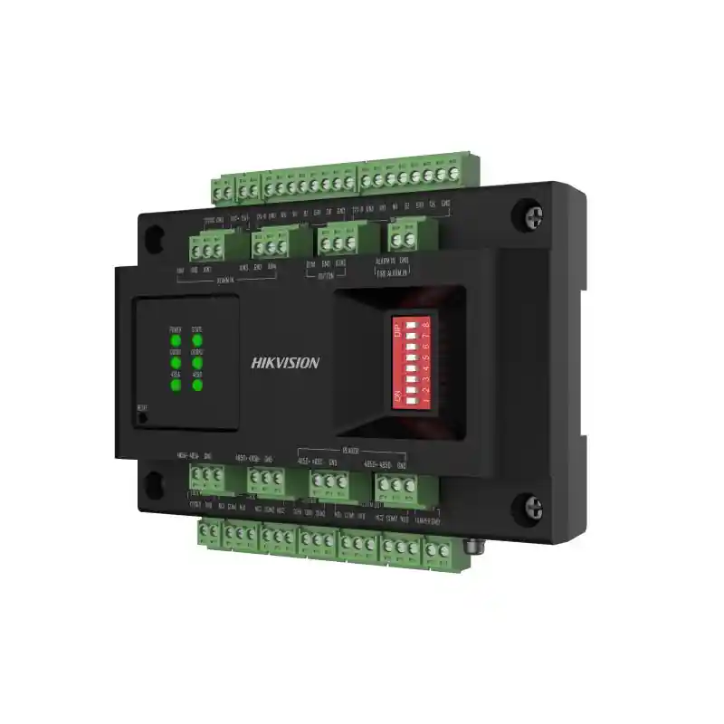 Chassis door control modul Hikvision DS-K2M002X-E:The chassis contains din rails, which helps installing the DS-K2M002X access Retur gratuit