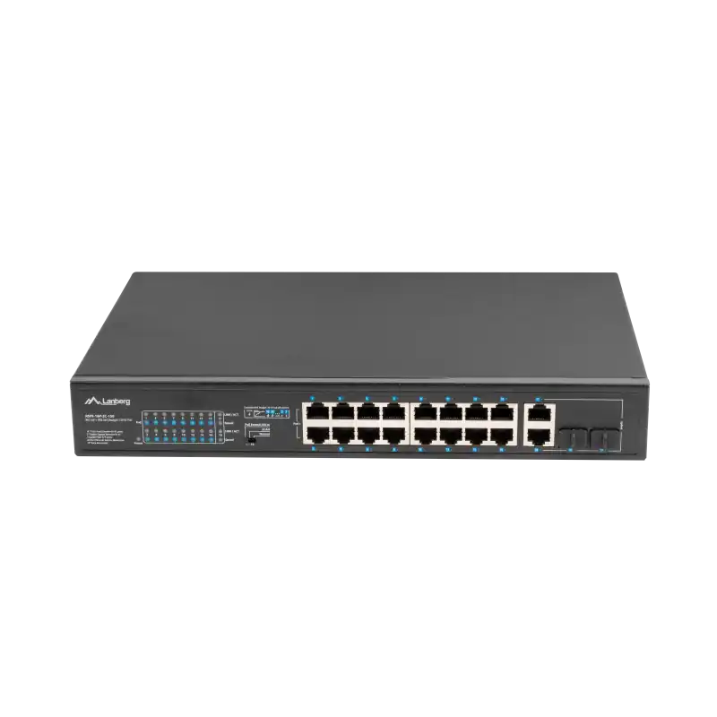 Switch16x 100 Mb PoE+ / 2x 1 Gb / 1x SFP, fara management, rack 10" & 19", Gigabit Ethernet, 150W Premium