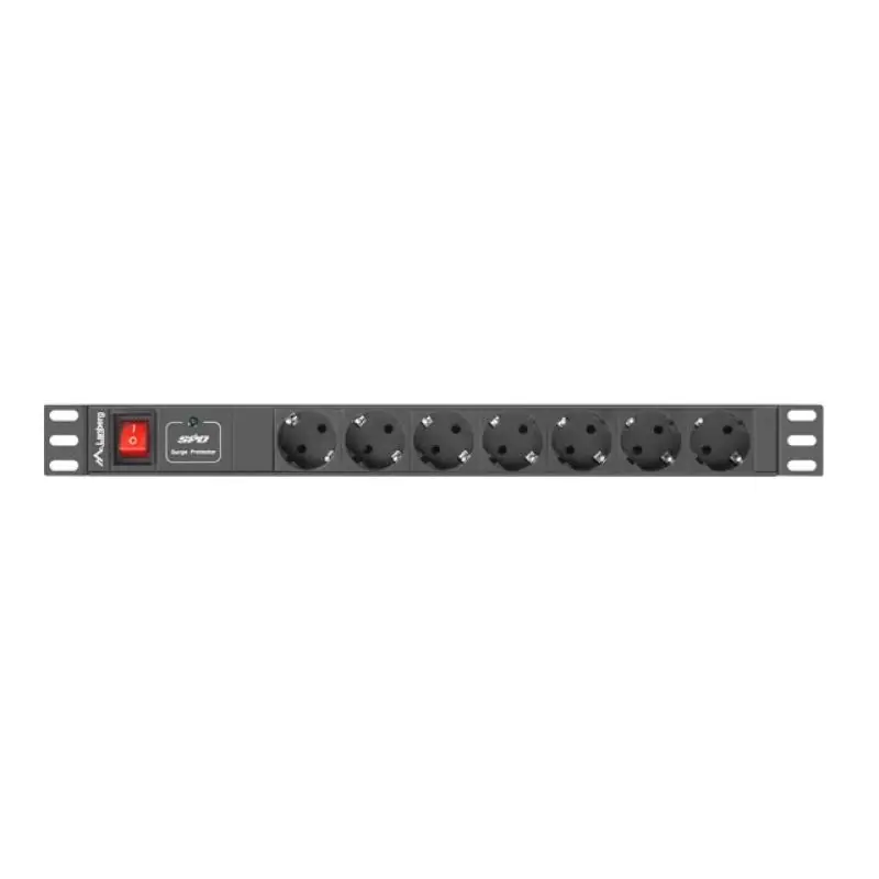 Unitate distributie alimentare PDU 19", 1U, 10A, 7 prize , negru, C14 Plată sigură
