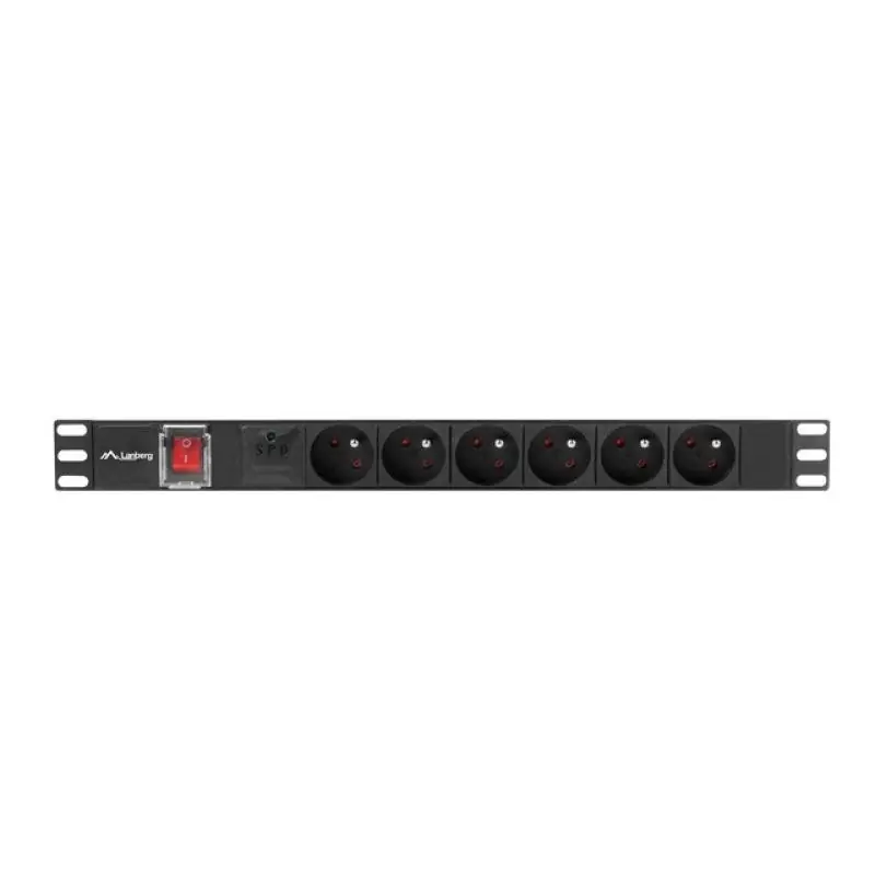 Unitate distributie alimentare PDU 19", 1U, 16A, 6 prize , negru Preț promoțional