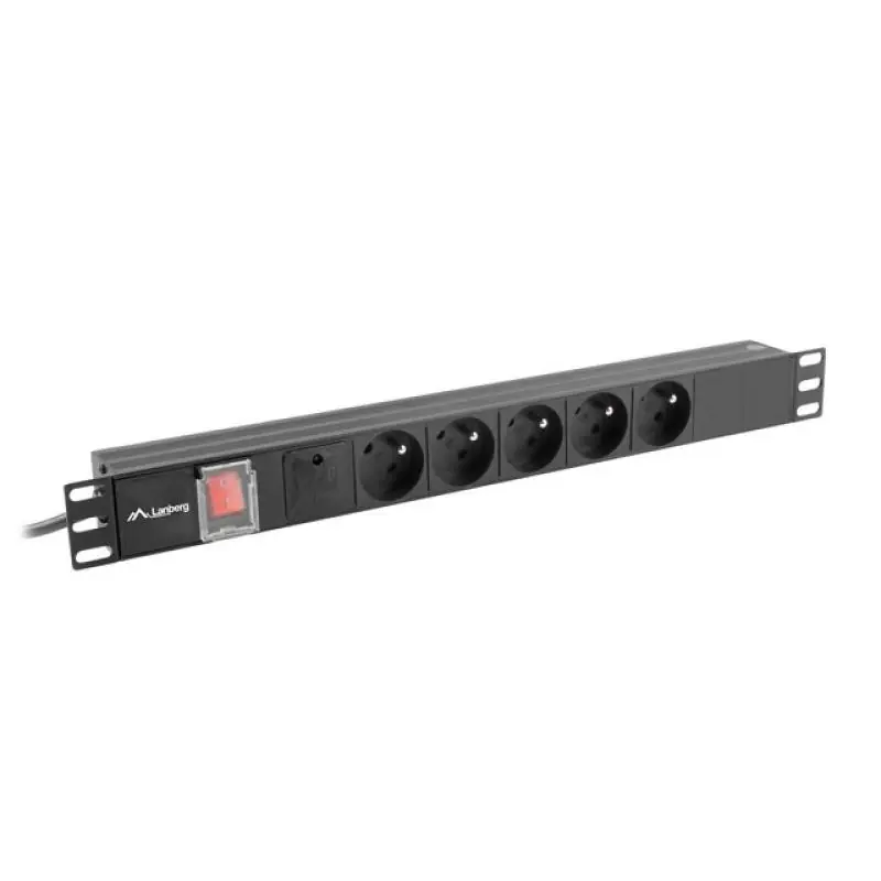 Unitate distributie alimentare PDU 19", 1U, 16A, 5 prize , negru Promoție
