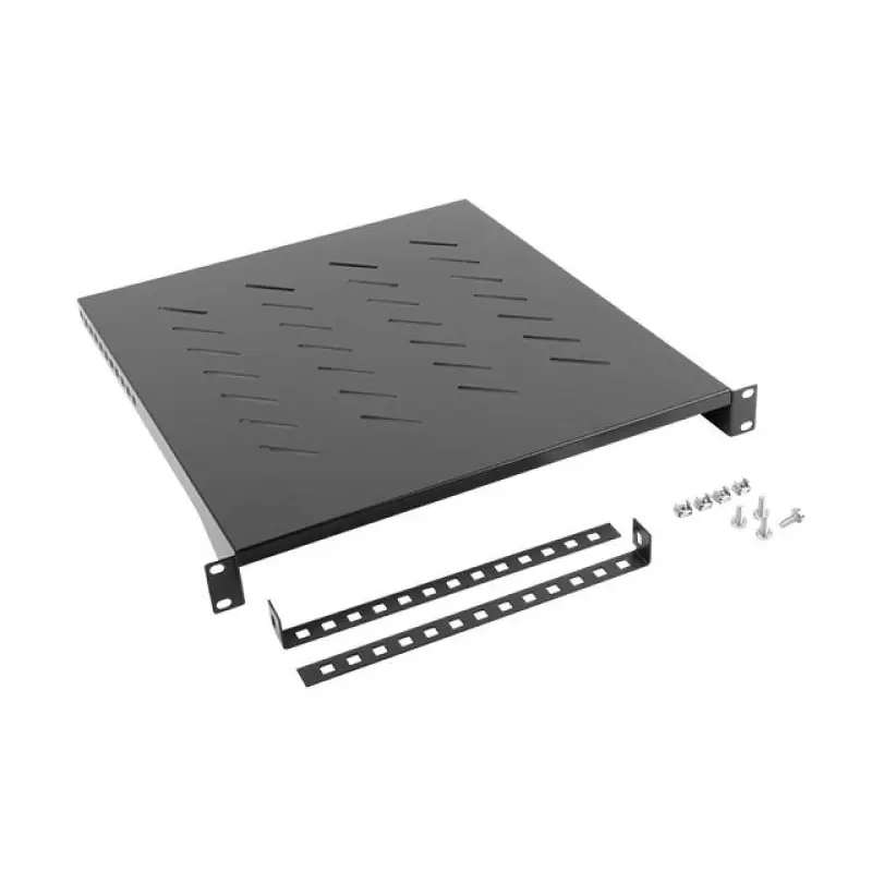 Plată securizată Poliță fixă 19" 1U / 483x500 mm,max. 25 kg, negru
