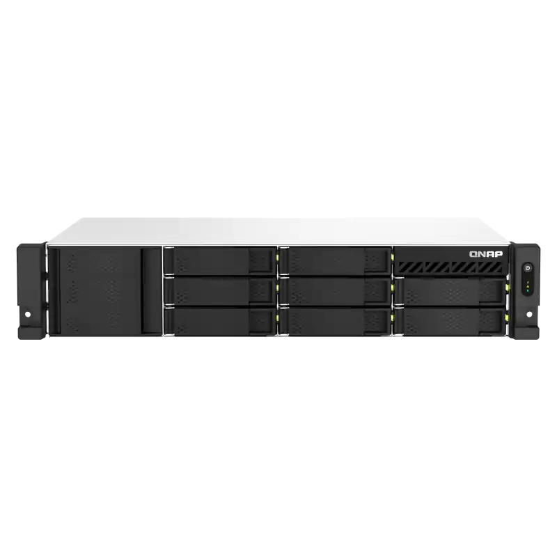 Bestseller NAS QNAP 873AEU 8-Bay, CPU AMD Ryzen V1000 series V1500B 4C/8T 2.2 GHz, RAM 4GB (1 x 4GB) DDR4 SODIMM(max. 64GB total, optiona