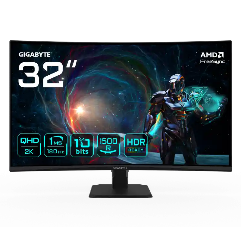 GIGABYTE GS32QCA. Display diagonal: 80 cm (31.5"), Display resolution: 2560 x 1440 pixels, HD type: Quad HD, Display technology: Ofertă limitată