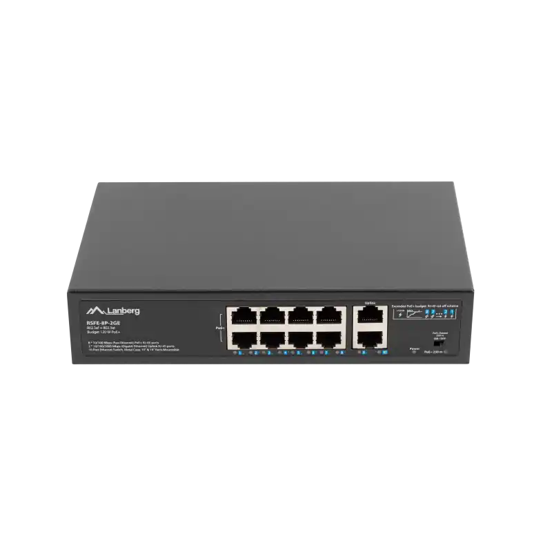 Mai ieftin Switch8x 100 Mb PoE+ / 2x 1 Gb, fara management, rack 10"/19", Gigabit Ethernet, 120W