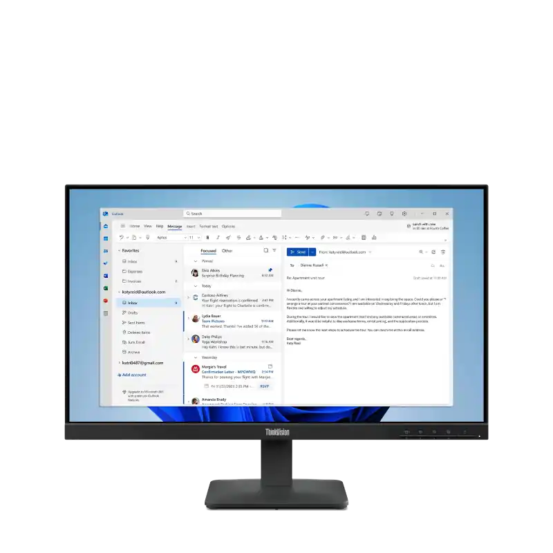Retur gratuit MonitorLenovo ThinkVision S24-4e 23.8"IPS, FHD (1920x1080), 16:9, Brightness: 250 cd/m², Contrast ratio: 1300:1, Response time