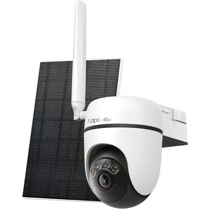 Comandă acum Tapo Solar-Powered Pan/Tilt 4G LTE Security Camera Kit, Senzor CMOS cu scanare progresivă de 1/2,8", LED IR 850 nm, Câmp vizual: