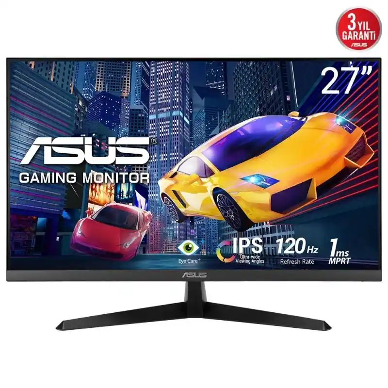 Popular Monitor Asus 27" VY279HGR, Diagonal (inch): 27, Diagonal (cm): 68, Aspect ratio: 16:9, Panel: IPS, Resolution: 1920x1080, Refres