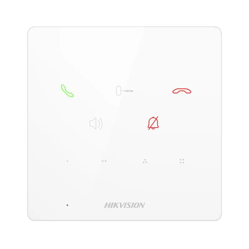 Post interior interfon audio Hikvision DS-KH6000-E1/WH, 9 butoane, microfon inclus, difuzor inclus, interfata: 1 RJ-45 100 Mbps, Plată sigură