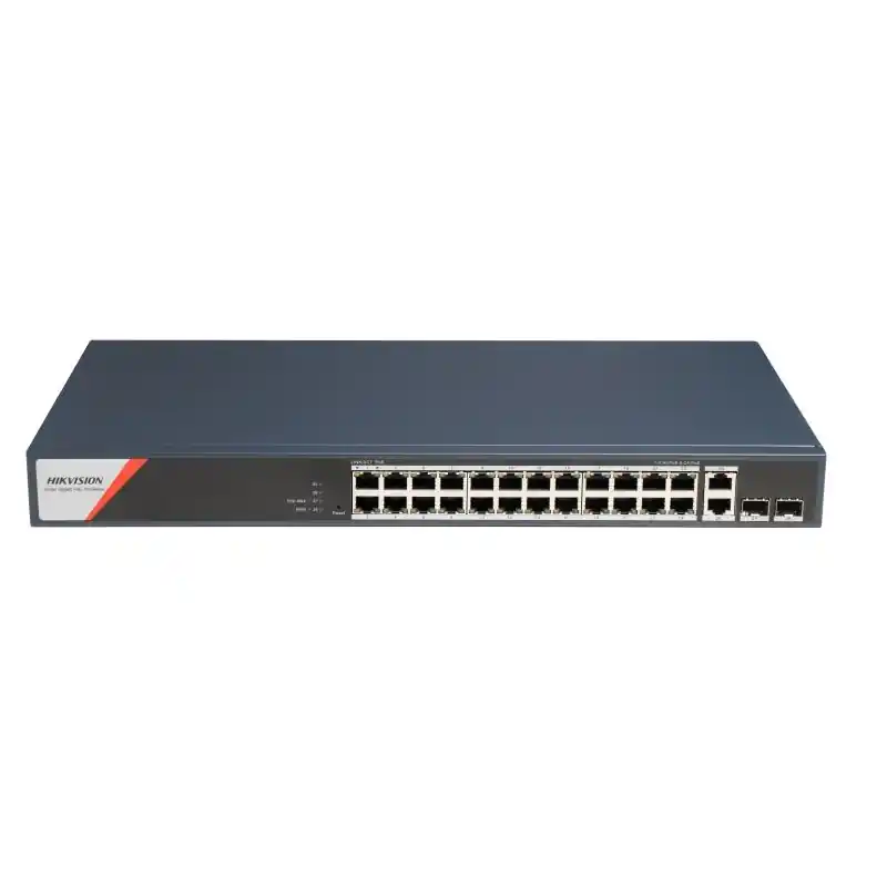 Preț mic Switch PoE Hikvision DS-3E1528HP-SI-24P2T2F: 24 x 10/100/1000 Mbps PoE Ports, 2 × 10/100/1000 Mbps RJ45, 2 x 10/100/1000 Mbps SF
