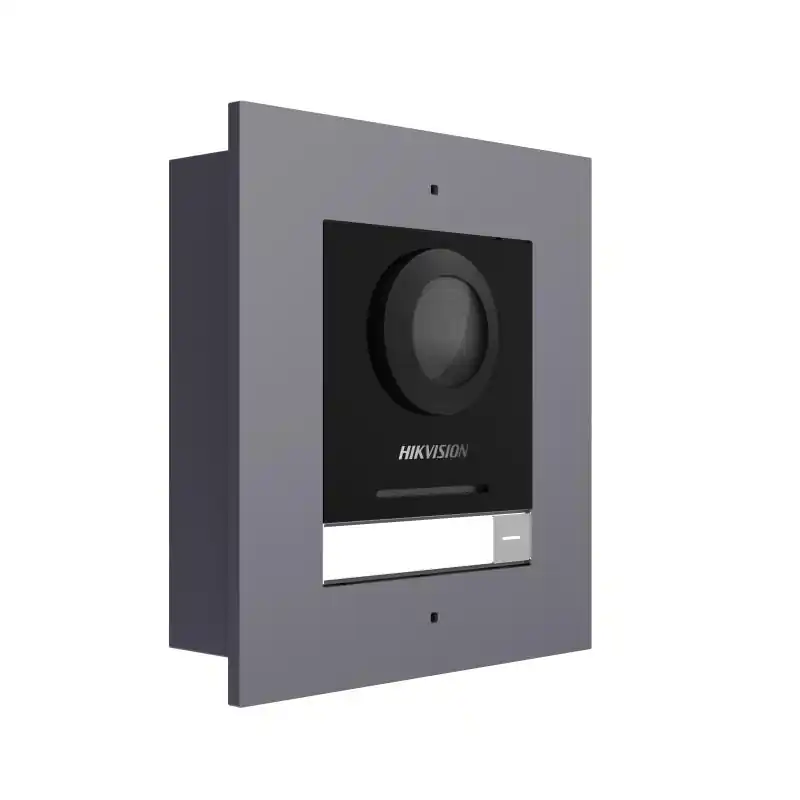 Post exterior modular videointerfon IP Hikvision DS-KD8003-IME1(B)/FL, montaj ingropat, 1 buton, 2000 de utilizatori, autentific Promoție