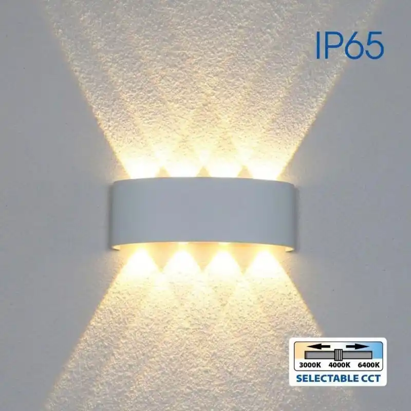 Aplica LED Vivalux ARUBA, 8W, 600 lm, lumina alba(3000K-4000K-6400K), 24°, IP65, 220x80x45mm, 40000h, aluminiu, -25÷+40°C, Alb/G Comandă acum