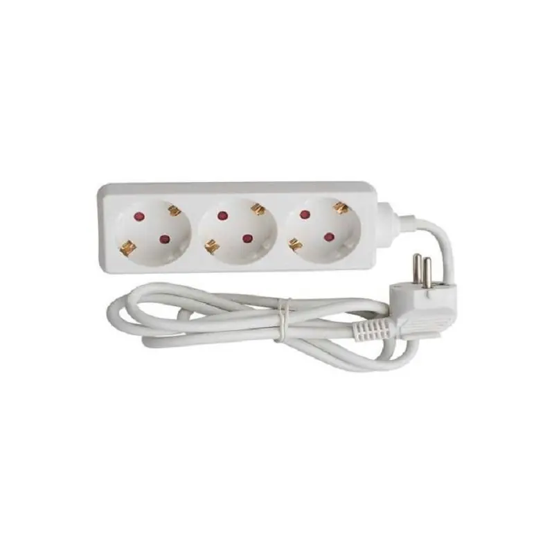 Plată sigură Prelungitor Bachmann SELLY 3xCEE7/3 PC, fara intrerupator, lungime cablu 1.5m, H05VV-F 3G1, alb