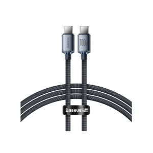 CABLU alimentare si date Baseus Crystal Shine, Fast Charging Data Cable pt. smartphone, USB Type-C la USB Type-C 100W, 2m, braid Popular