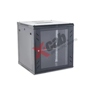 Cabinet metalic de perete 19", tip rack wallmount, 12U 600x450 mm, Xcab S Negru "Xcab-12U45S.9004" Premium