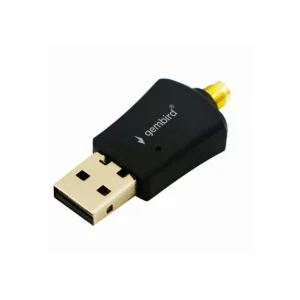 ADAPTOR RETEA GEMBIRD , extern, USB 2.0, suporta pana la 802.11n 300 Mbps, antena detasabila, "WNP-UA300P-02" (include TV 0.18le Reducere specială