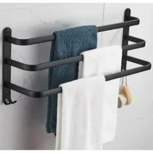 Suport De Prosoape Pentru Baie Tip "Mansarda" Din Aluminiu, Lungime 50 Cm, Culoare Negru Mat Preț promoțional