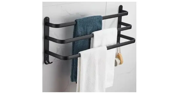 Suport De Prosoape Pentru Baie Tip "Mansarda" Din Aluminiu, Lungime 50 Cm, Culoare Negru Mat Preț promoțional