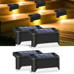 Set 4 X Lampa Solara Estetica Exterioara Pentru Gard Sau Scari Noutate