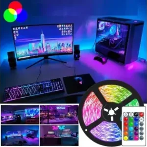 Super ofertă Rola 5M Banda Led Smd 3528 Multicolora (Rgb), Impermeabila, Cu Telecomanda Si Adaptor Alimentare