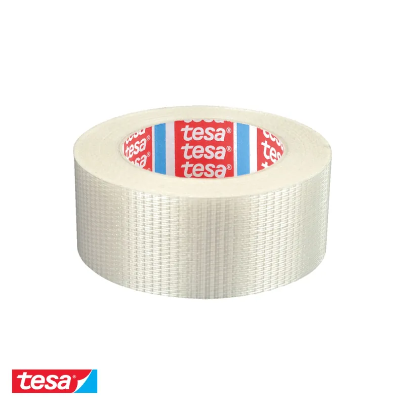 Banda adeziva bidirectionala cu insertie Tesa 4591, rezistenta la tractiune, pentru ambalare si paletizare, 50m x 50mm Ofertă exclusivă