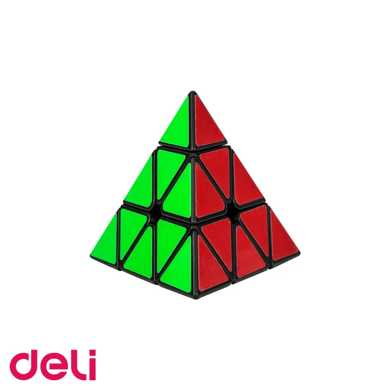 Joc magic piramida colorata Deli, puzzle creativ cu 5 fete si 5 culori, pentru copii si adulti Reducere specială