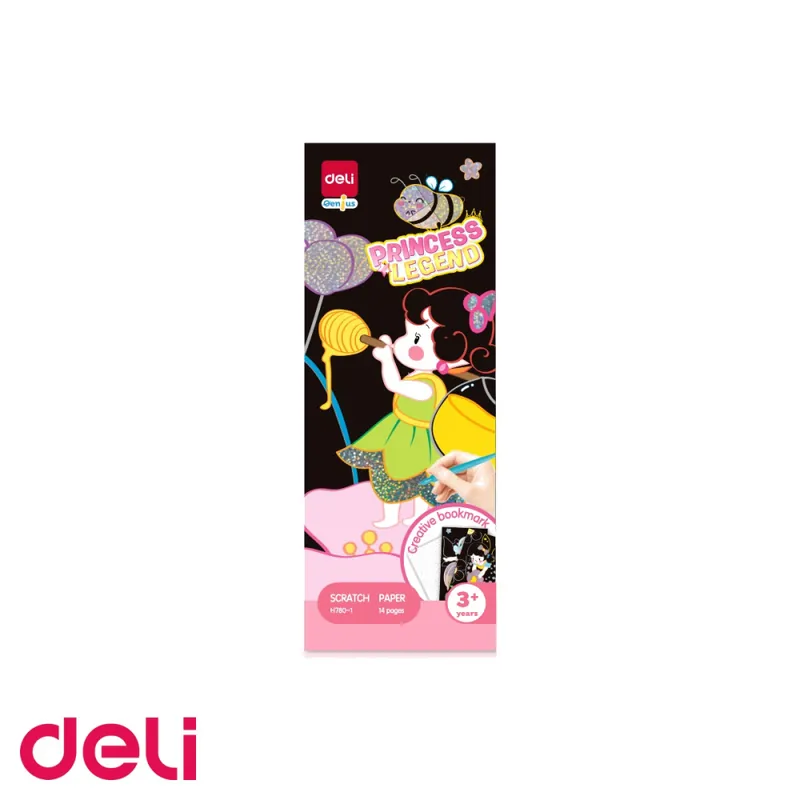 Discount Set creativ Deli 14 semne de carte carton razuibil cu model printese, activitate artistica pentru copii