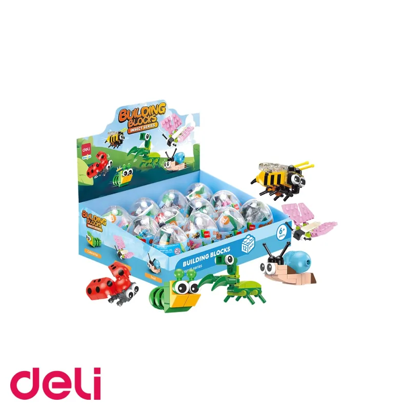 Set blocuri constructie tip Lego Deli, model insecte asortate, jucarie educativa si creativa din plastic pentru copii Super ofertă