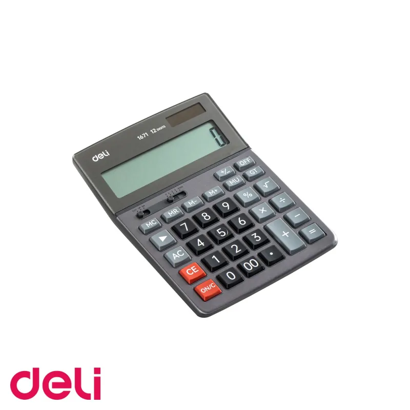 Calculator de birou Deli 1671, 12 cifre, carcasa metalica, taste touch, pentru uz profesional Livrare rapidă