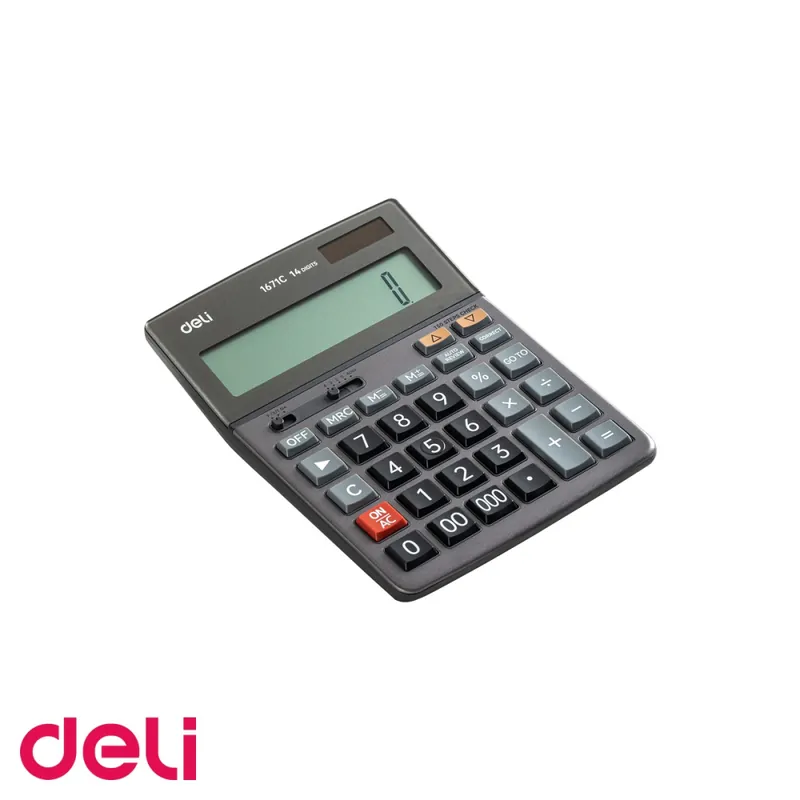 Vezi acum Calculator de birou Deli 1671C, 14 digits, ecran LCD inclinat, alimentare dubla, carcasa metalica