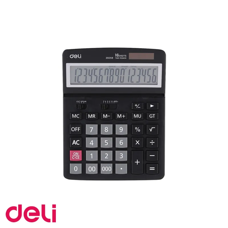 Calculator de birou Deli 39259, 16 digits, display LCD inclinat, pentru calcule fiscale Reducere