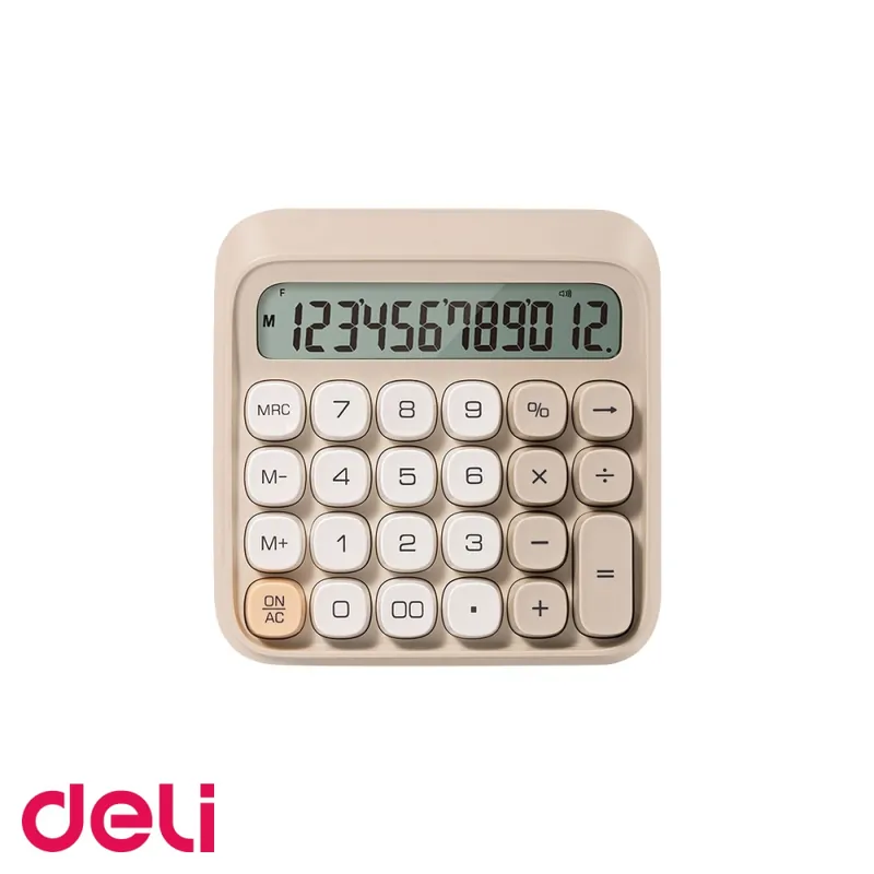 Calculator de birou Deli Retro M36, 12 digiti, design retro, gri, pentru birou si acasa Super ofertă