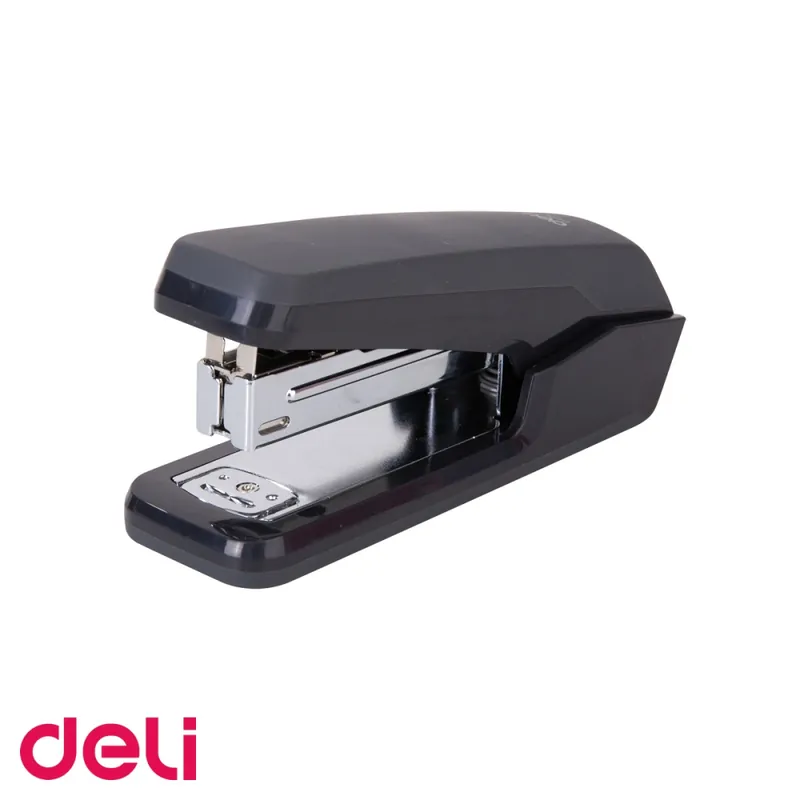 Capsator half strip Deli, mecanism metalic, 25 coli, capse 24/6, design ergonomic effortless Chilipir