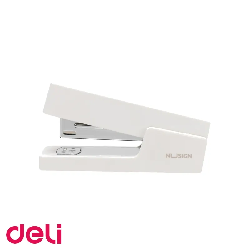 Capsator Deli NuSign, alb, pentru 20 coli, compatibil capse 24/6 si 26/6, ideal pentru birou si acasa Chilipir