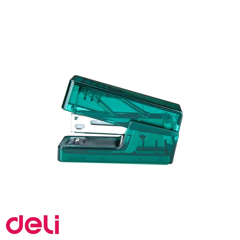 Capsator mini Deli NuSign, 12 coli, capse 24/6, verde transparent, pentru birou si acasa Preferatul clienților