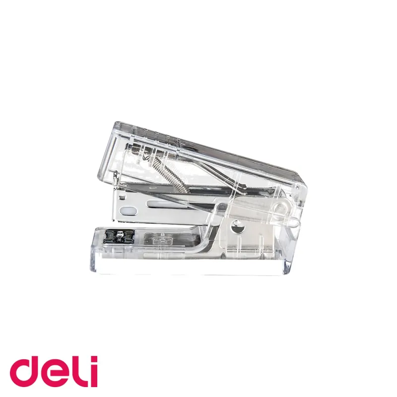 Calitate înaltă Capsator mini Deli NuSign transparent, 12 coli, capse 24/6 si 26/6, pentru birou si acasa