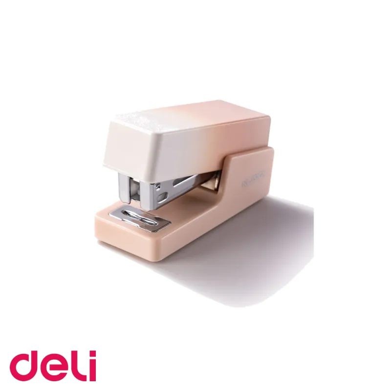 Capsator mini Deli NuSign, roz, capacitate 12 coli, capse 24/6 si 26/6, pentru birou si acasa Vezi acum