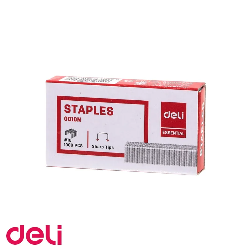 Capse nr. 10 Deli DLE0010N, otel rezistent, 1000 bucati, pentru capsatoare standard, birou si scoala Expediere rapidă