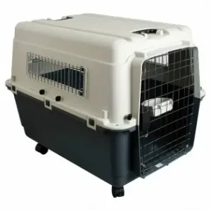 Cusca Pentru Transport Caini Sau Pisici, Karlie Nommand, Marime Xl, Dimensiuni 90 X 60 X 68 Cm, Culoare Gri/Alb Premium