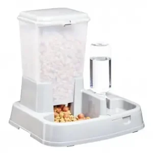 Reducere extra Distribuitor De Alimente Si Apa Pentru Animale, 2In1, Culoare Alba